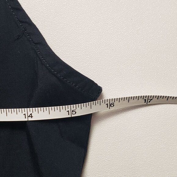 UO Party Girl Cotton-Blend Button Down Sleeveless Shirt Women's Small Jet Black - Picture 7 of 16